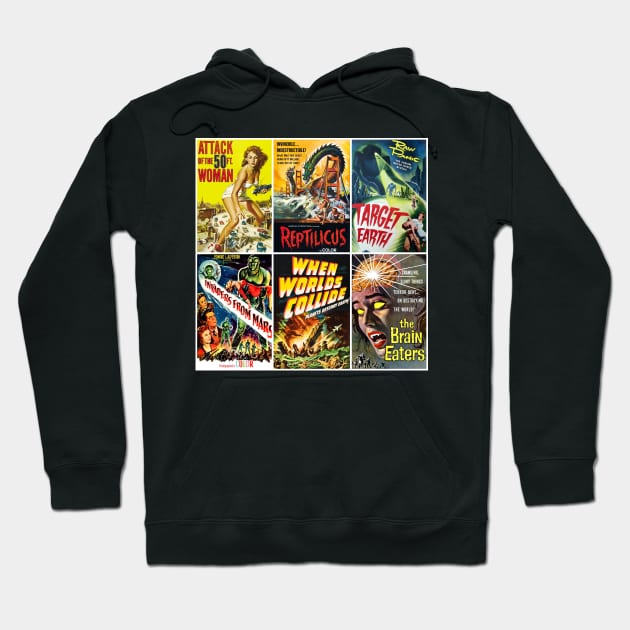 50s Sci-Fi Poster Collection Hoodie by headrubble